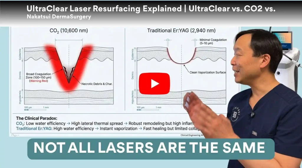 link to Youtube video on Ultraclear vs Co2 vs Erbium:YAG laser