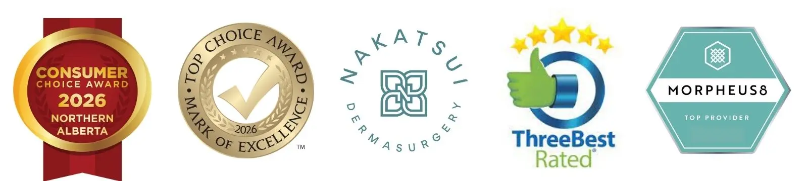 banner of awards for nakatsui dermasurgery